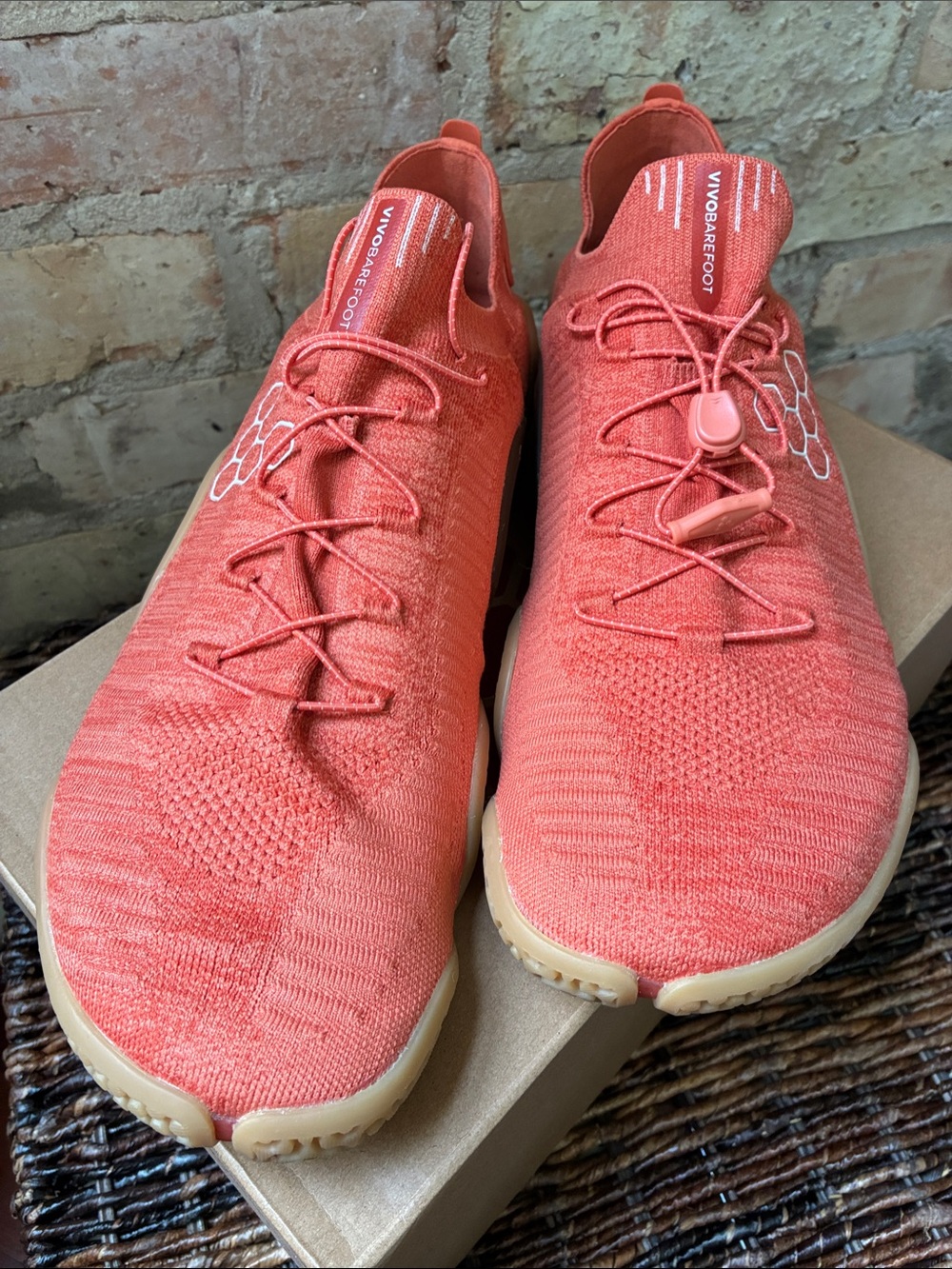 Vivo Barefoot Motus Flex Knit M Sneakers Terracotta with Tan Sole Men’s 12